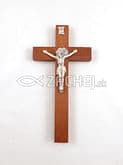 Kríž: drevený s benediktínskou medailou - hnedý, 16 cm