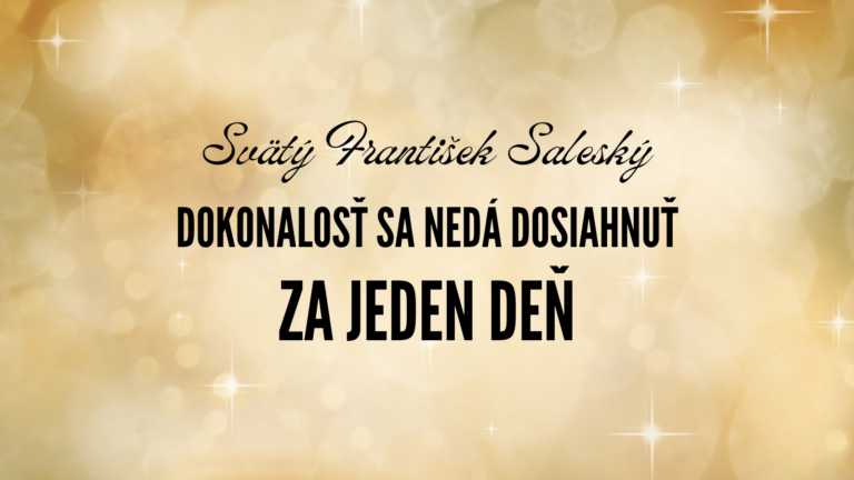 Svätý František Saleský: Dokonalosť sa nedá dosiahnuť za jeden deň