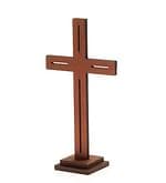Kríž: drevený, stojaci - hnedý 19 cm